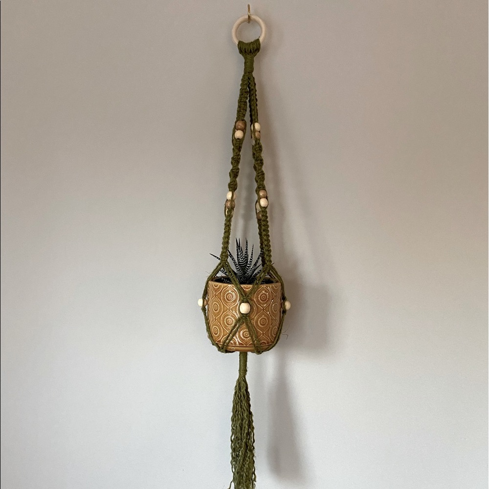 Beaded Macrame Plant Holder